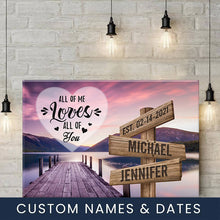 Load image into Gallery viewer, Fisherman&#39;s Wharf Color All of Me Loves All of You Multi-Names Premium Canvas Poster
