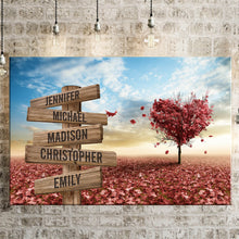 Load image into Gallery viewer, Love Tree Color Multi-Names Premium Canvas Poster
