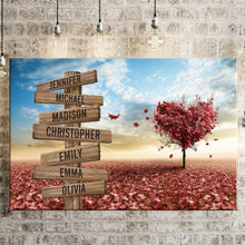 Load image into Gallery viewer, Love Tree Color Multi-Names Premium Canvas Poster
