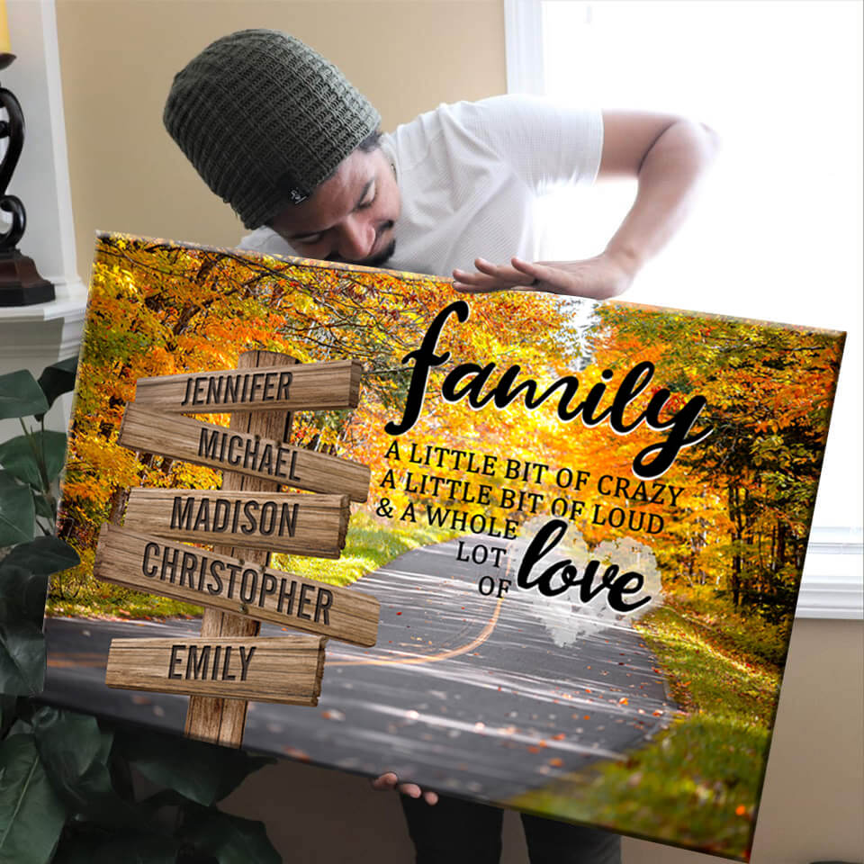 Maple Road Color A Little Whole Lot of Love Multi-Names Premium Canvas