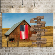 Load image into Gallery viewer, American Barn Color Multi-Names Premium Canvas Poster
