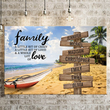 Load image into Gallery viewer, Beach Palm Trees  Color A Little Whole Lot of Love Multi-Names Premium Canvas Poster
