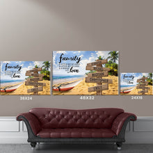 Load image into Gallery viewer, Beach Palm Trees  Color A Little Whole Lot of Love Multi-Names Premium Canvas Poster
