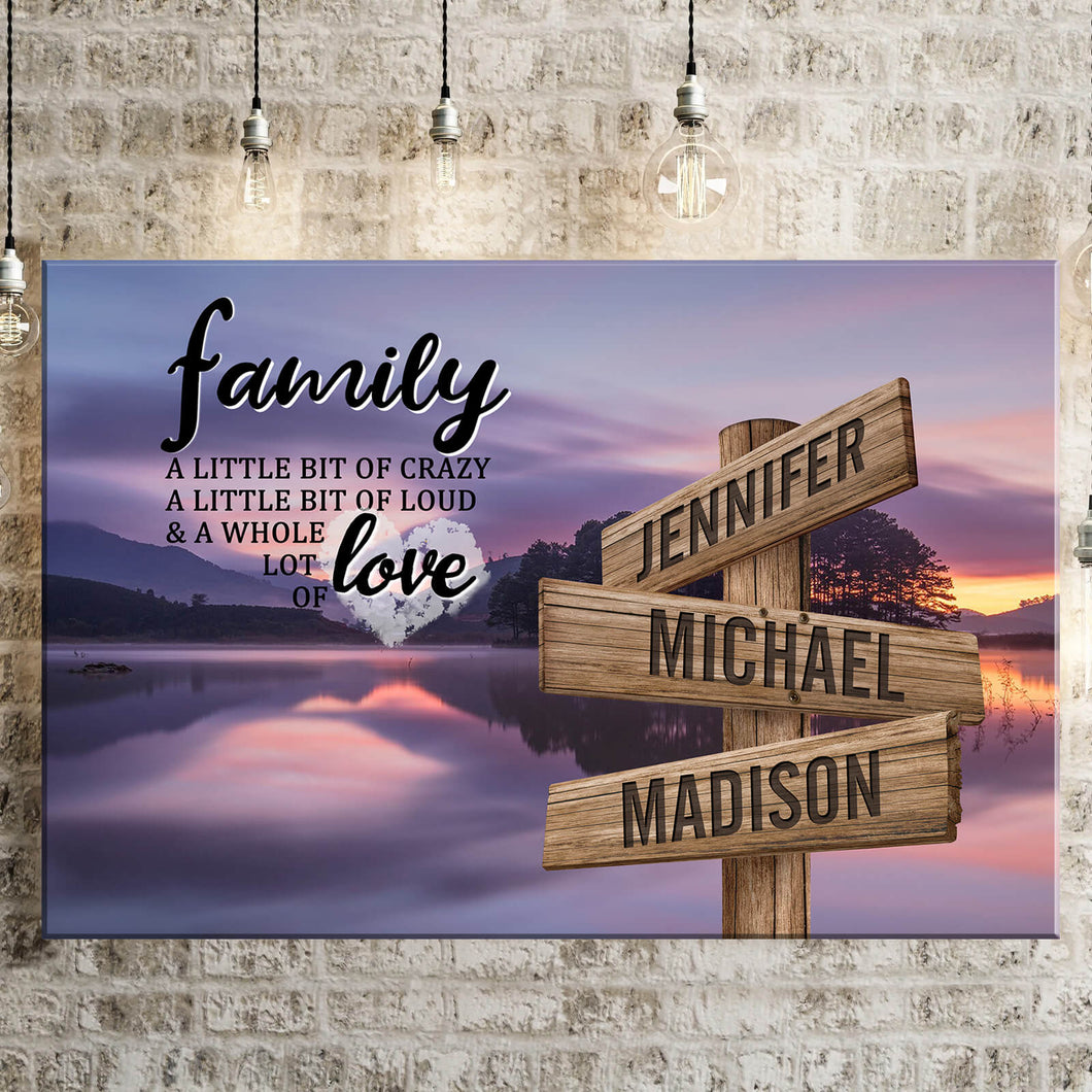 Lakeside Landscape Color A Little Whole Lot of Love Multi-Names Premium Canvas Poster