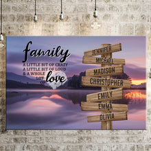 Load image into Gallery viewer, Lakeside Landscape Color A Little Whole Lot of Love Multi-Names Premium Canvas Poster
