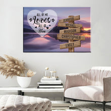 Load image into Gallery viewer, Lakeside Landscape Color All of Me Loves All of You Multi-Names Premium Canvas Poster
