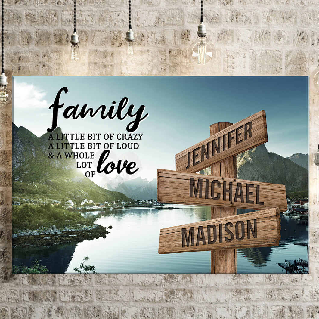 Mountain Creek Color A Little Whole Lot of Love Multi-Names Premium Canvas Poster