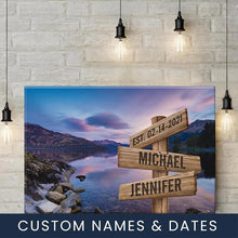 Load image into Gallery viewer, Mountain Lake Color Multi-Names Premium Canvas
