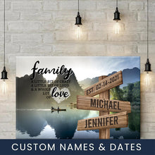 Load image into Gallery viewer, Mountain River Color A Little Whole Lot of Love Multi-Names Premium Canvas
