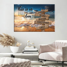 Load image into Gallery viewer, Ocean Sunset  Color Personalized &quot;THIS IS US&quot; Multi-Names Premium Canvas
