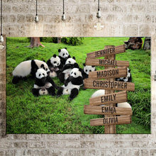 Load image into Gallery viewer, Prairie Panda Color Multi-Names Premium Canvas
