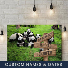 Load image into Gallery viewer, Prairie Panda Color Multi-Names Premium Canvas

