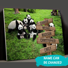 Load image into Gallery viewer, Prairie Panda Color Multi-Names Premium Canvas Poster
