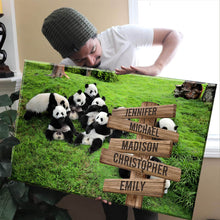 Load image into Gallery viewer, Prairie Panda Color Multi-Names Premium Canvas
