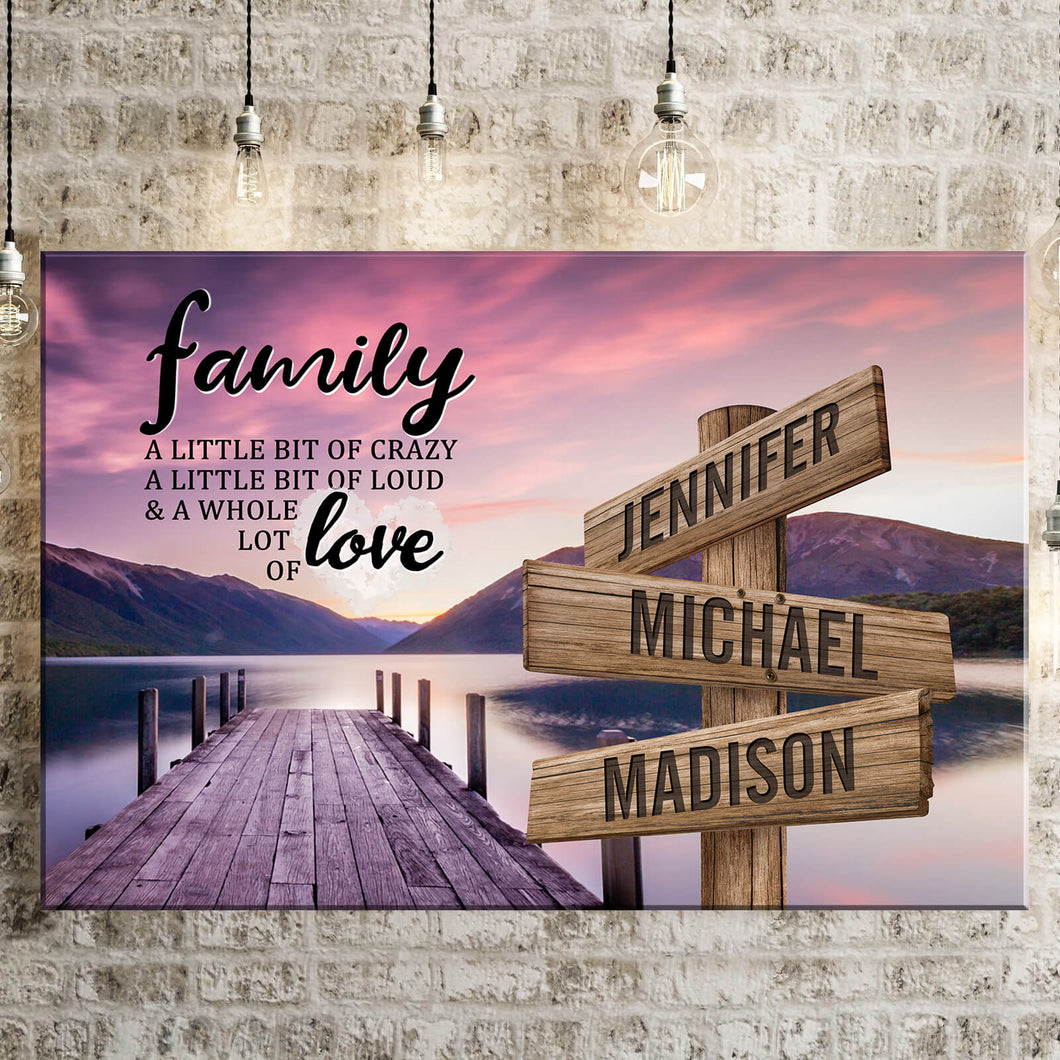 River Pier Color A Little Whole Lot of Love Multi-Names Premium Canvas Poster