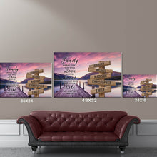 Load image into Gallery viewer, River Pier Color &quot;Being A Family Means You Will Love And Be Loved&quot; Multi-Names Premium Canvas
