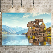 Load image into Gallery viewer, Riverside Scenery Color Multi-Names Premium Canvas Poster
