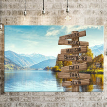 Load image into Gallery viewer, Riverside Scenery Color Multi-Names Premium Canvas Poster
