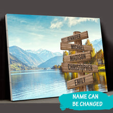 Load image into Gallery viewer, Riverside Scenery Color Multi-Names Premium Canvas Poster
