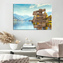 Load image into Gallery viewer, Riverside Scenery Color Multi-Names Premium Canvas
