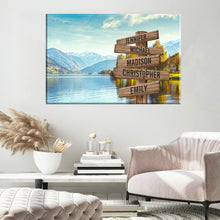 Load image into Gallery viewer, Riverside Scenery Color Multi-Names Premium Canvas Poster

