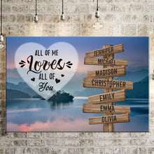 Load image into Gallery viewer, Riverside Sunset Color All of Me Loves All of You Multi-Names Premium Canvas
