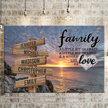 Load image into Gallery viewer, Sea Sunrises Color A Little Whole Lot of Love Multi-Names Premium Canvas
