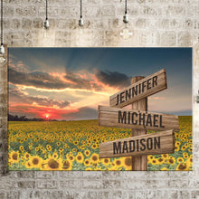 Load image into Gallery viewer, Sunflower Sunset Color Multi-Names Premium Canvas Poster
