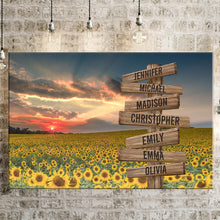 Load image into Gallery viewer, Sunflower Sunset Color Multi-Names Premium Canvas Poster
