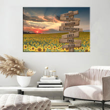 Load image into Gallery viewer, Sunflower Sunset Color Multi-Names Premium Canvas Poster
