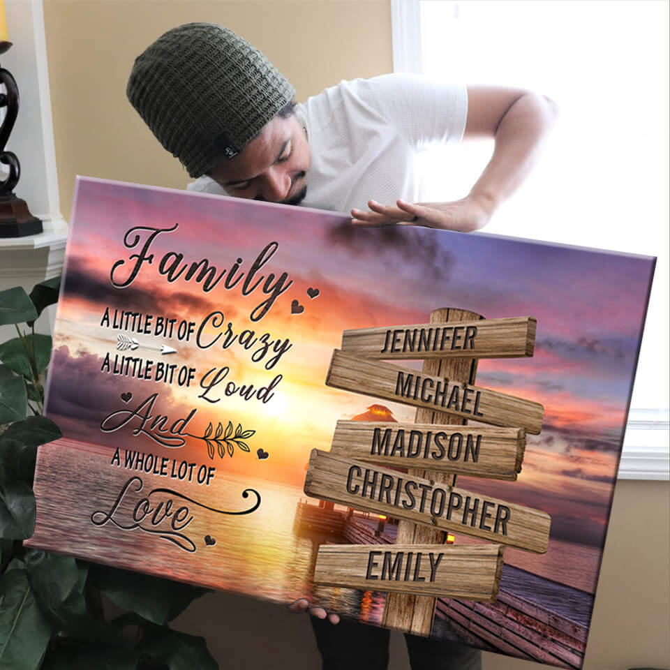 Coast Sunset Color A Whole Lot of Love Multi-Names Premium Canvas