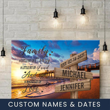 Load image into Gallery viewer, Ocean Pier Color A Whole Lot of Love Multi-Names Premium Canvas Poster
