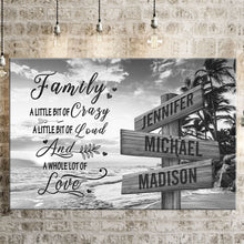 Load image into Gallery viewer, Beach Palm Tree A Whole Lot of Love Multi-Names Premium Canvas Poster
