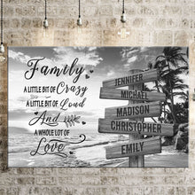 Load image into Gallery viewer, Beach Palm Tree A Whole Lot of Love Multi-Names Premium Canvas Poster
