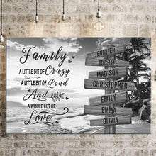 Load image into Gallery viewer, Beach Palm Tree A Whole Lot of Love Multi-Names Premium Canvas Poster
