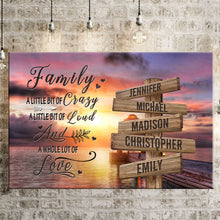Load image into Gallery viewer, Coast Sunset Color A Whole Lot of Love Multi-Names Premium Canvas
