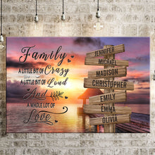 Load image into Gallery viewer, Coast Sunset Color A Whole Lot of Love Multi-Names Premium Canvas
