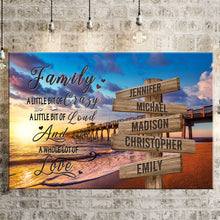 Load image into Gallery viewer, Ocean Pier Color A Whole Lot of Love Multi-Names Premium Canvas Poster
