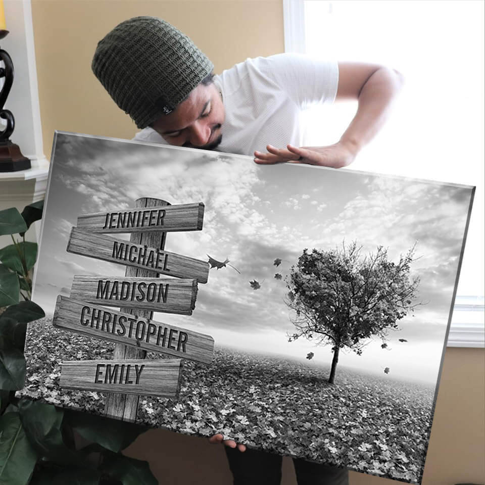 Love Tree Multi-Names Premium Canvas