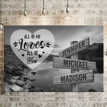 Load image into Gallery viewer, Mountain Lake  All of Me Loves All of You Multi-Names Premium Canvas Poster
