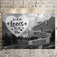 Load image into Gallery viewer, Mountain Range All of Me Loves All of You Multi-Names Premium Canvas Poster
