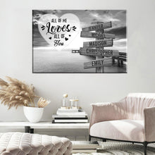 Load image into Gallery viewer, Ocean Dock  All of Me Loves All of You Multi-Names Premium Canvas
