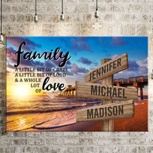 Load image into Gallery viewer, Ocean Pier Color A Little Whole Lot of Love Multi-Names Premium Canvas Poster
