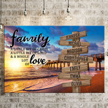 Load image into Gallery viewer, Ocean Pier Color A Little Whole Lot of Love Multi-Names Premium Canvas Poster
