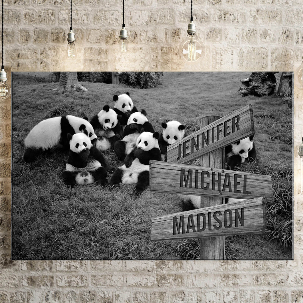 Prairie Panda Multi-Names Premium Canvas Poster