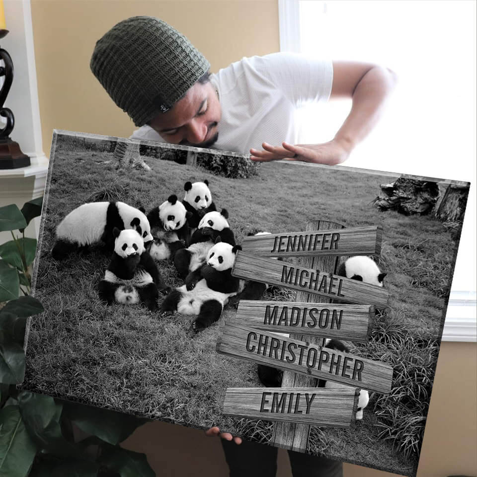 Prairie Panda Multi-Names Premium Canvas