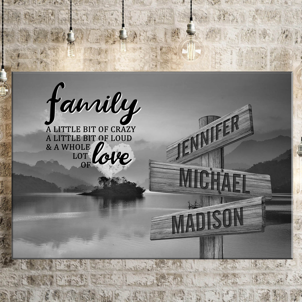 Riverside Sunset A Little Whole Lot of Love Multi-Names Premium Canvas Poster