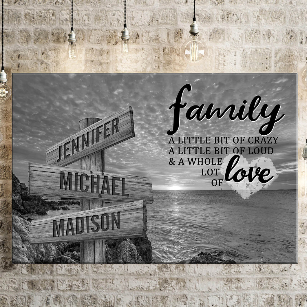 Sea Sunrises  A Little Whole Lot of Love Multi-Names Premium Canvas Poster