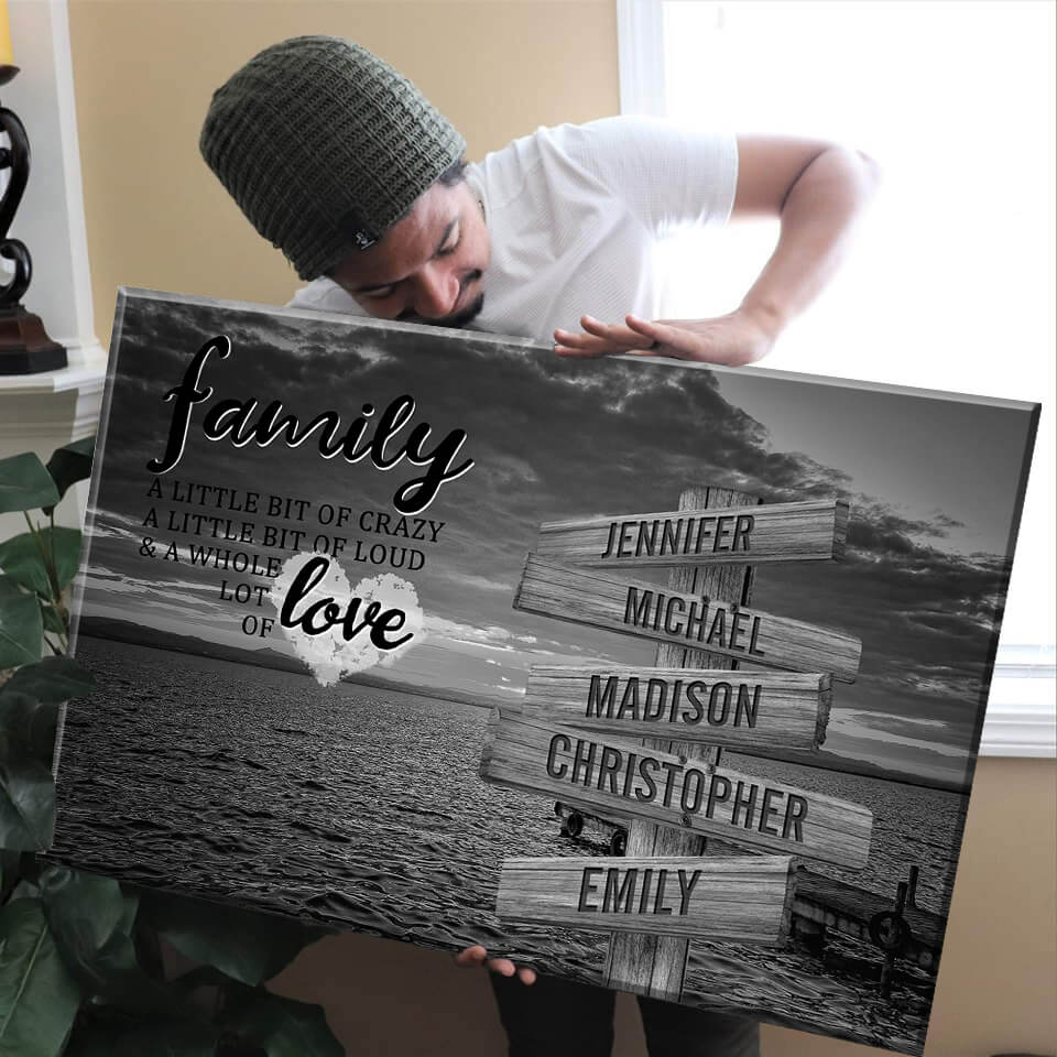 Seaside Dusk A Little Whole Lot of Love Multi-Names Premium Canvas