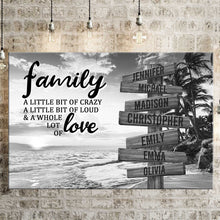 Load image into Gallery viewer, Beach Palm Tree A Little Whole Lot of Love Multi-Names Premium Canvas
